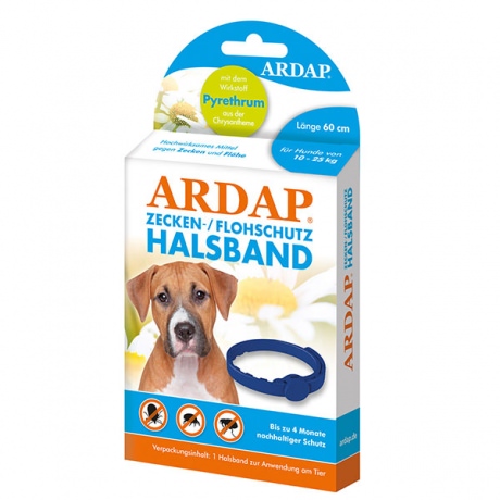 ARDAP Zecken- und Flohhalsband für mittelgroße Hunde von 10 bis 25kg